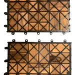 12 in. x 12 in. Square Acacia Wood Interlocking Flooring Tiles Striped Pattern Brown 18 Slats (30-Pack) - Image 3
