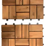 12 in. x 12 in. Square Acacia Wood Interlocking Flooring Tiles Striped Pattern Brown 18 Slats (30-Pack) - Image 4