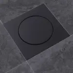 10X10 CM Floor Drains Black/Chrome Brass Shower Floor Drain Bathroom Deodorant Square Floor Drain Strainer Cover Grate Waste - Image 2