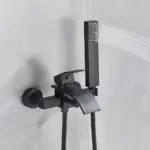 Gold Black Bathtub Faucet Waterfall Shower Faucet Wall Mounted Hot Cold Water Mixer For Bathroom Chrome Bath Shower Set System - Image 4