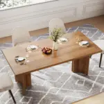 63-inch Dining Table for 4-6, Farmhouse Kitchen Table with Large Tabletop, Rectangular Eating Table for Dining Room, Living Room - Image 4