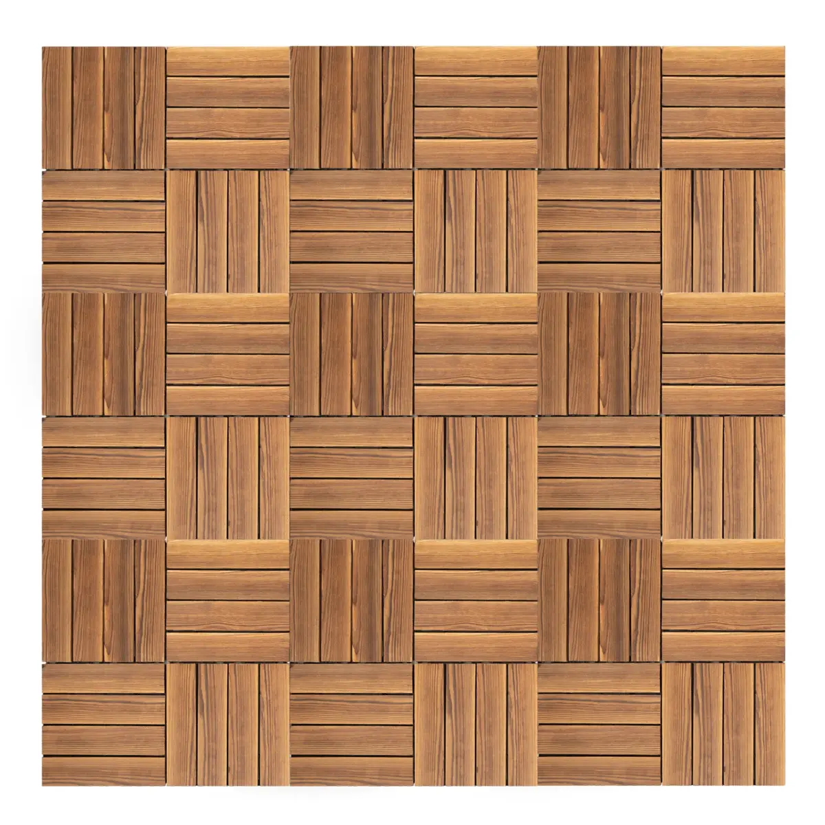 36Pcs Hardwood Interlocking Patio Deck Tiles Wood Flooring DIY Outdoor 12''x12'' - Image 4
