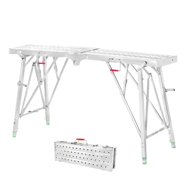 Portable Steel Scaffolding, Folding Non-Slip Work Platform for Drywall, Cleaning RV