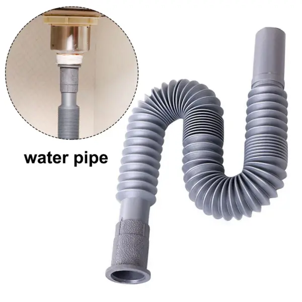 Universal Plastic Flexible Kitchen Basin Strainer Sink Extension Washbasin Drain Hose Pipe For Bathroom Kitchen Accessories