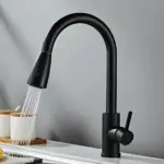 Stainless Steel Lead-Free Environmentally Friendly Kitchen Composite Pull-Out Faucet (Black) With Second Level Water Outlet - Image 6
