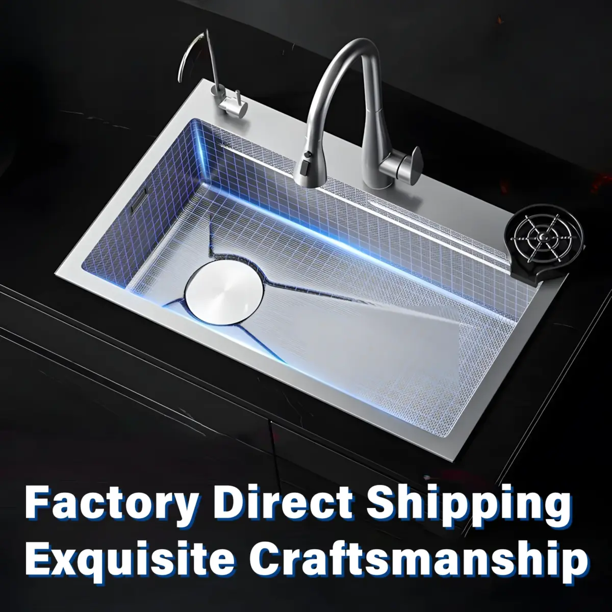 304 Stainless Steel Kitchen Sink Silver Embossed Large Single Slot Home Improvement Multifunction Wash Basin For Kitchen - Image 3