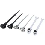 19-22mm Durable Steel Scaffold Podger Ratchet Spanner Hand Wrench Garage Workshop Tools Black Double Head