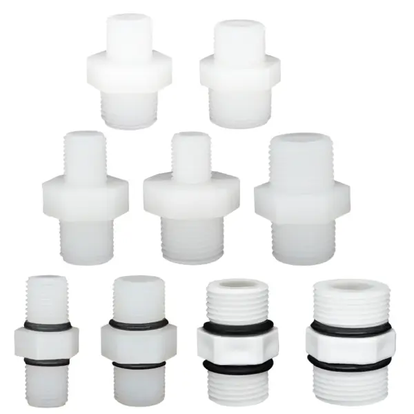 YQBS 1/4" 3/8" 1/2" Male Thread Pipe Connector Fitting Plastic Nylon With Rubber Ring Straight Connect Aquarium RO Water