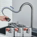 Stainless Steel Kitchen Sink with Faucet 75*45cm Large Single Bowl Digital Display Dish Basin Sink Waterfall Hot Cold Faucets - Image 2