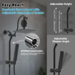 10'' Filtered Rainfall Shower Head, High Pressure Showerhead combo with 4-mode Handheld Spray, 12'' Extension Arm - Image 5