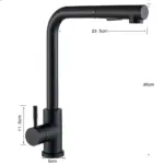 Black Pull Out Kitchen Sink Faucet Two Model Stream Sprayer Nozzle Stainless Steel Hot Cold Wate Mixer Tap Deck - Image 5