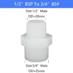 YQBS 1/4" 3/8" 1/2" Male Thread Pipe Connector Fitting Plastic Nylon With Rubber Ring Straight Connect Aquarium RO Water - Image 2