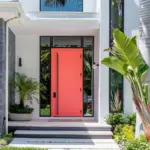 Hot Sale Customized High Quality Modern Wood Grain Front Door Sound Insulated Entrance Doors for House Security Entry Doors - Image 6