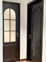 Home Bedroom/Bathroom Door Finished Solid Wood Interior Doors Modern Carbon Crystal Wood