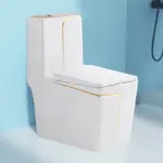 Multicolor Ceramic Sanitary Ware Toilet Square Shape Water Closet Bathroom Elongated Toilet Bowl Floor Mounted One Piece Toilet