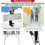 Portable Steel Scaffolding, Folding Non-Slip Work Platform for Drywall, Cleaning RV - Image 6