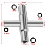 4 In 1 Universal Faucet Wrench Square Key Plumber Bathroom Wrench 6.5/7/8/9mm for Gas Electric Meter Cabinets Bleed Radiators - Image 4