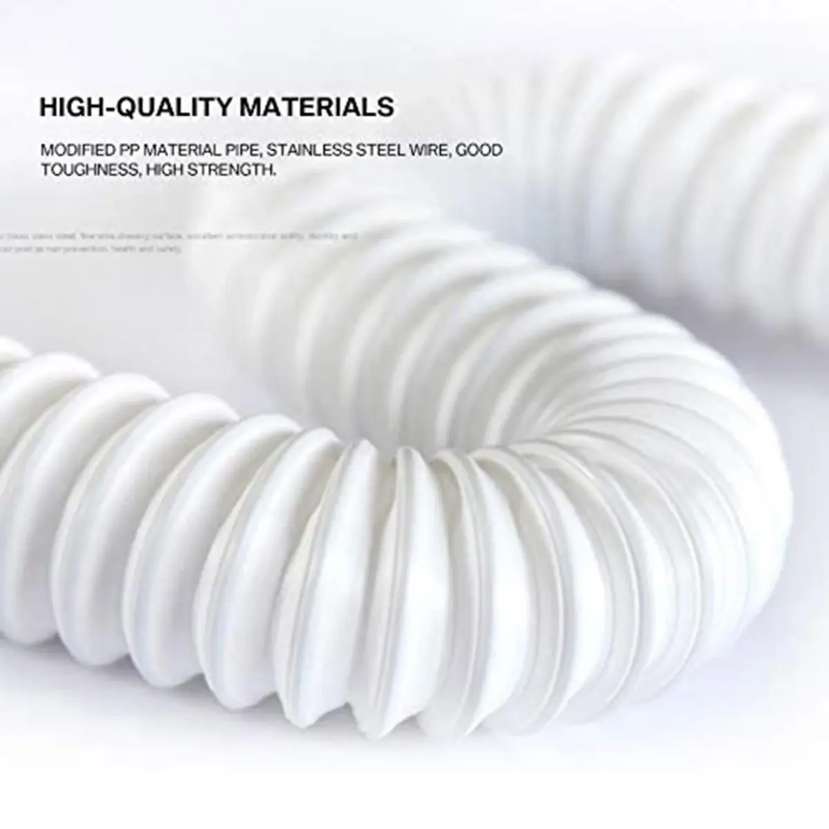 White 1-Pack Expandable Flexible Kitchen Sink Sewer Pipe Bathroom Drains Tube Wash Basin Plumbing Rainwater Down Spout Hose - Image 3
