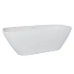 67in Premium Solid Surface Soaking Tub - Deep Soaker Bathtub for Luxurious Bath Experience, Modern Design, Easy to Clean,