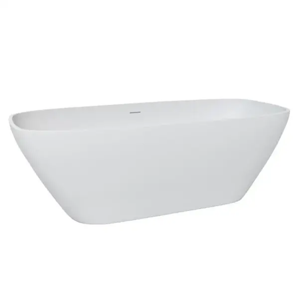 67in Premium Solid Surface Soaking Tub - Deep Soaker Bathtub for Luxurious Bath Experience, Modern Design, Easy to Clean,
