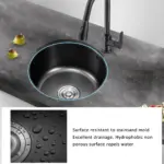 Single Bowl Kitchen Sink Kit Large Capacity Stainless Steel Basin With Drain For Kitchen - Image 4