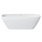 67in Premium Solid Surface Soaking Tub - Deep Soaker Bathtub for Luxurious Bath Experience, Modern Design, Easy to Clean, - Image 3