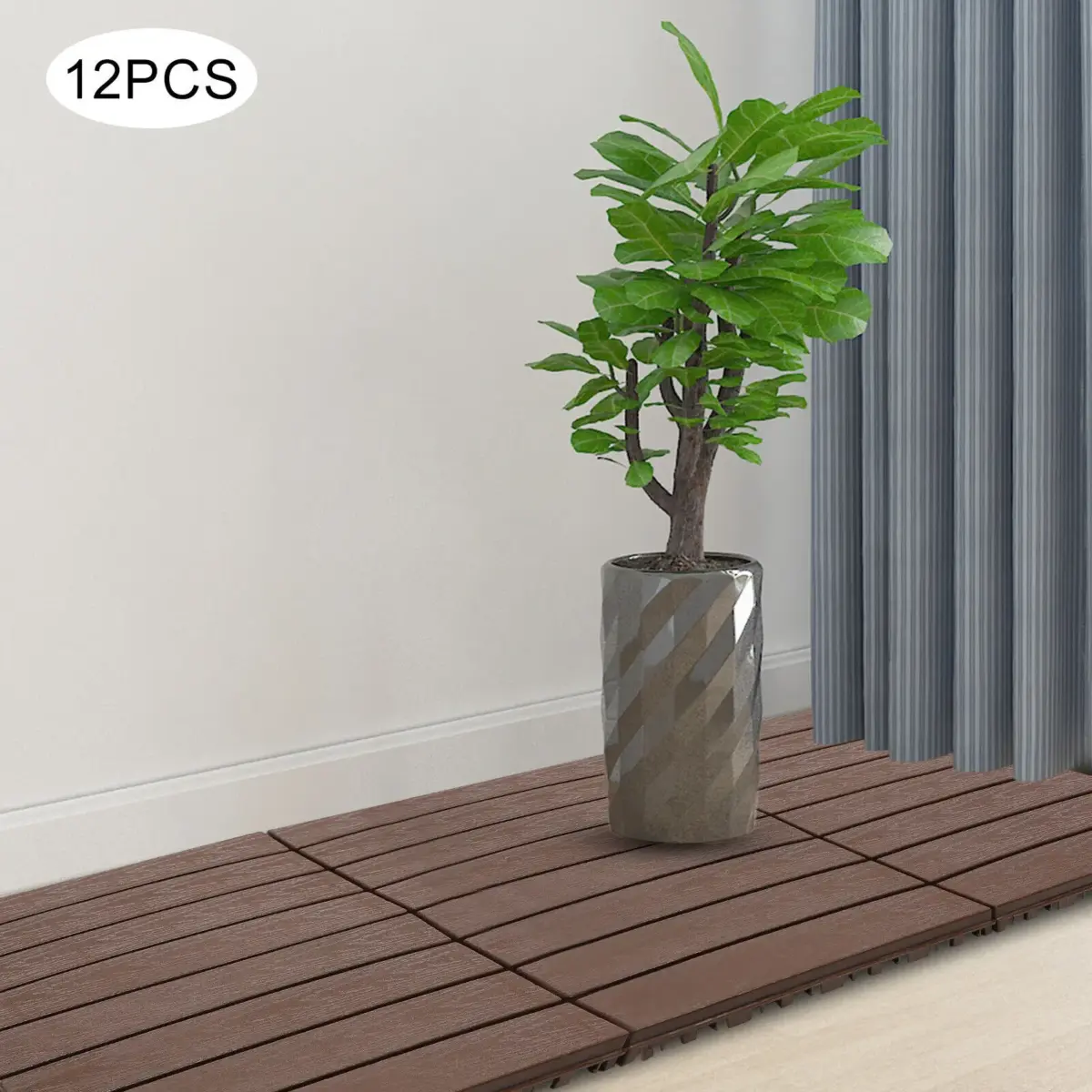 12-Pack Weatherproof Interlocking Deck Tiles Floor Tile 30*30cm Balcony Flooring - Image 2