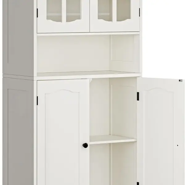 ChooChoo Storage Cabinet, Freestanding Kitchen Pantry Cabinet with Doors and Shelves, Modern Cupboard for Bathroom, Living Room,