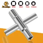 4 In 1 Universal Faucet Wrench Square Key Plumber Bathroom Wrench 6.5/7/8/9mm for Gas Electric Meter Cabinets Bleed Radiators - Image 2