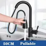 Stainless Steel Lead-Free Environmentally Friendly Kitchen Composite Pull-Out Faucet (Black) With Second Level Water Outlet - Image 2