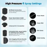 10'' Filtered Rainfall Shower Head, High Pressure Showerhead combo with 4-mode Handheld Spray, 12'' Extension Arm - Image 2