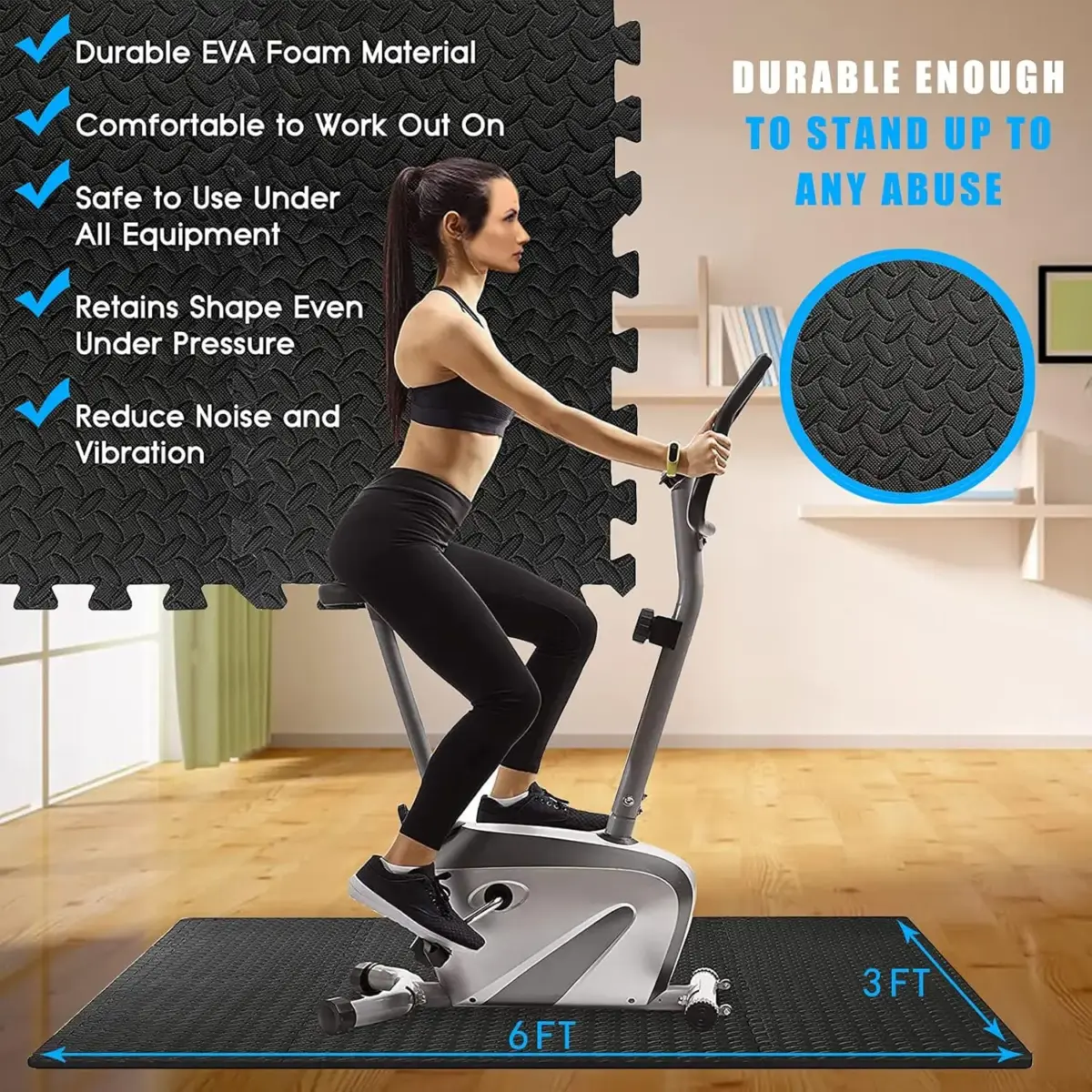 4/8/16PCS Interlocking EVA Foam Floor Mats Anti-Slip Protective Tiles for Home Gym Garage Workout Flooring Pad - Image 3