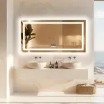 LUVODI Large Illuminated Bluetooth Bathroom Mirror Rectangle Anti-fog LED Bathroom Vanity Mirror with Bluetooth Speaker 3 Color - Image 3