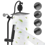 10'' Filtered Rainfall Shower Head, High Pressure Showerhead combo with 4-mode Handheld Spray, 12'' Extension Arm