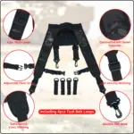 Tactical Police Suspenders for Duty Belt Harness Law Enforcement with Adjustable Strap and 4 Tool Belt Loops - Image 5