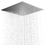 8" 10" 12" Stainless Steel High Pressure Rainfall Shower Head Large Flow Square Pressure Boosting Design Spa Bathroom Showerhead