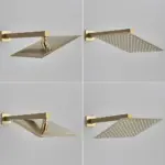 POIQIHY Brushed Golden Shower Faucets Wall Mount Concealed Shower Set Rainfall Bath Shower Mixers 2 ways Bathroom Mixer Tap - Image 3