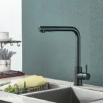 Black Pull Out Kitchen Sink Faucet Two Model Stream Sprayer Nozzle Stainless Steel Hot Cold Wate Mixer Tap Deck - Image 3