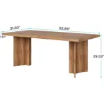63-inch Dining Table for 4-6, Farmhouse Kitchen Table with Large Tabletop, Rectangular Eating Table for Dining Room, Living Room - Image 2