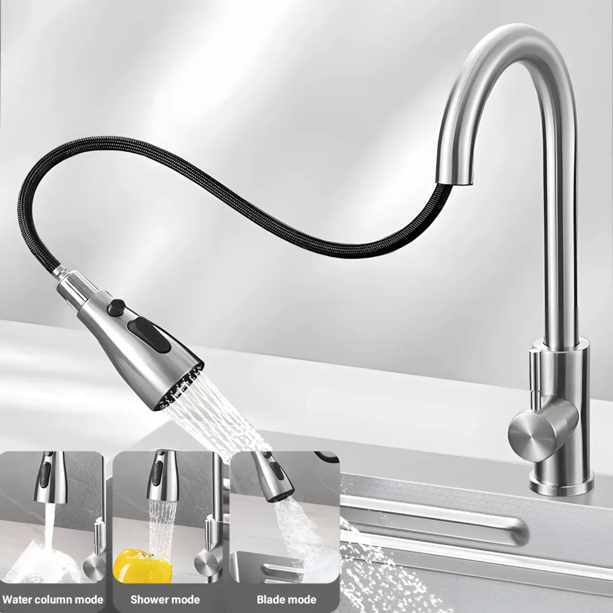 304 Stainless Steel Kitchen Sink Silver Embossed Large Single Slot Home Improvement Multifunction Wash Basin For Kitchen - Image 5