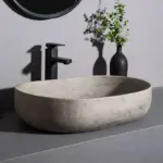 Ceramic Table Sink Oval Bathroom Vessel Sink Bowl Above Counter Art Basin Lavatory Balcony Vanity Sink Countertop Washing Basin - Image 2