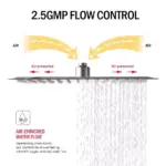 8" 10" 12" Stainless Steel High Pressure Rainfall Shower Head Large Flow Square Pressure Boosting Design Spa Bathroom Showerhead - Image 6