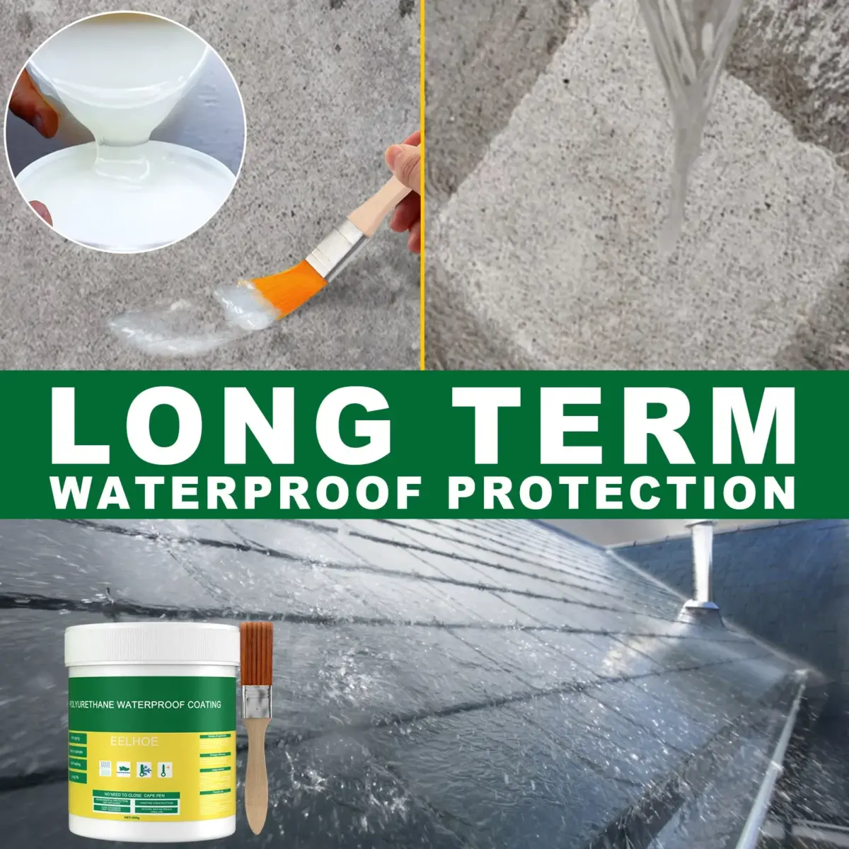 300/1200g Waterproof Coating Sealant Agent Transparent Invisible Paste Glue With Brush Adhesive Repair Home Roof Bathroom - Image 4