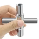 4 In 1 Universal Faucet Wrench Square Key Plumber Bathroom Wrench 6.5/7/8/9mm for Gas Electric Meter Cabinets Bleed Radiators - Image 5