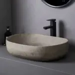 Ceramic Table Sink Oval Bathroom Vessel Sink Bowl Above Counter Art Basin Lavatory Balcony Vanity Sink Countertop Washing Basin - Image 4