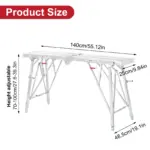 Portable Steel Scaffolding, Folding Non-Slip Work Platform for Drywall, Cleaning RV - Image 2