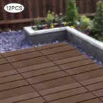 12-Pack Weatherproof Interlocking Deck Tiles Floor Tile 30*30cm Balcony Flooring