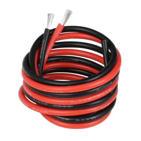 Soft Silicone Power Cable 12 14 16 18 20 22 24 26 AWG Heat Resistant Electrical Wire Red Black For Car Battery Inverter