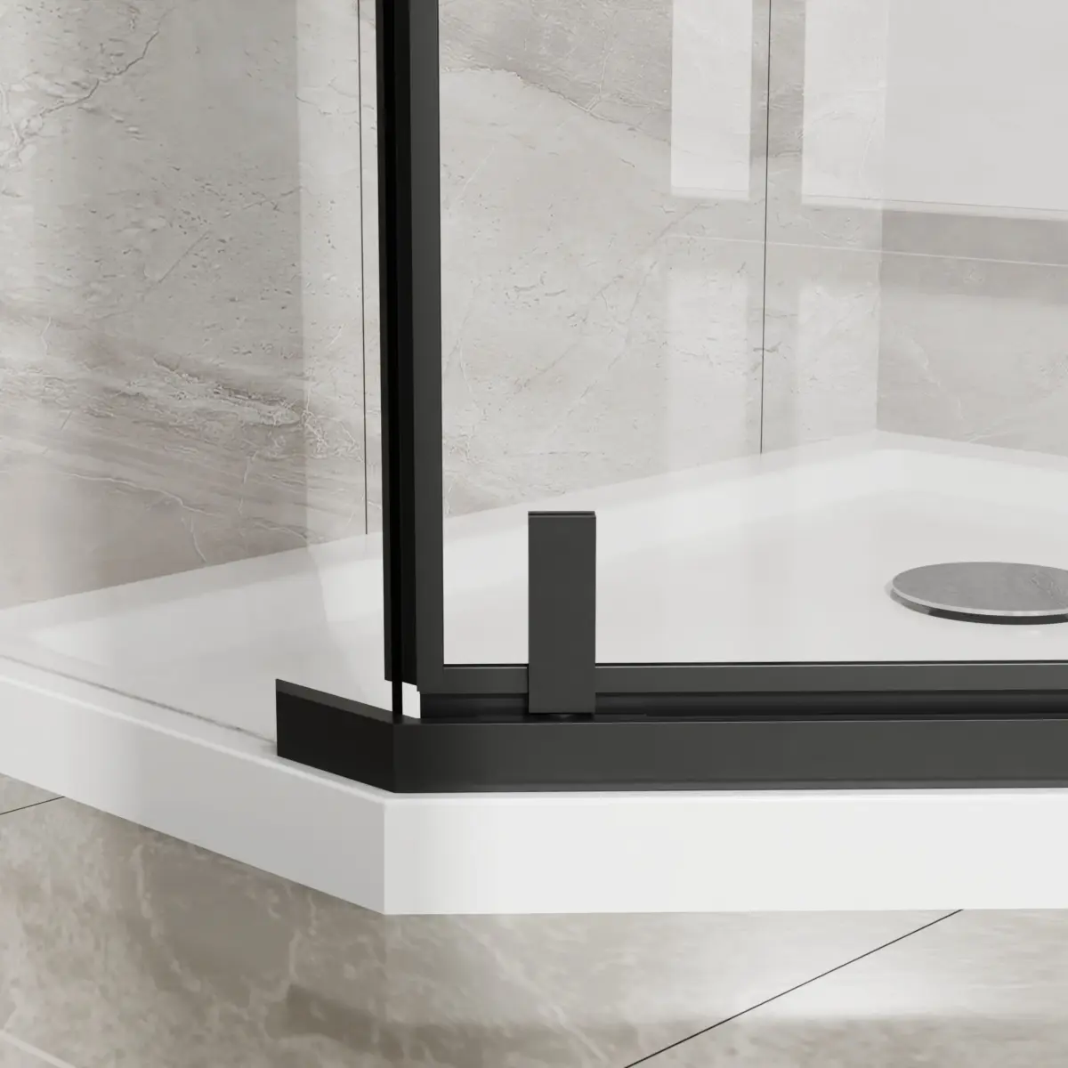 36 in.D x 36 in.W x 72 in.H Frameless Shower Door, Neo-Angle Corner Shower Enclosure with 1/4" Clear Glass, Pivot Shower Doors - Image 5
