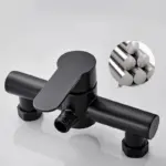304 Stainless Steel Bathroom Shower Faucet Wall Mounted Triple Tub Faucet Hot and Cold Water Mixing Valve Faucet with G1/2 Inch - Image 5